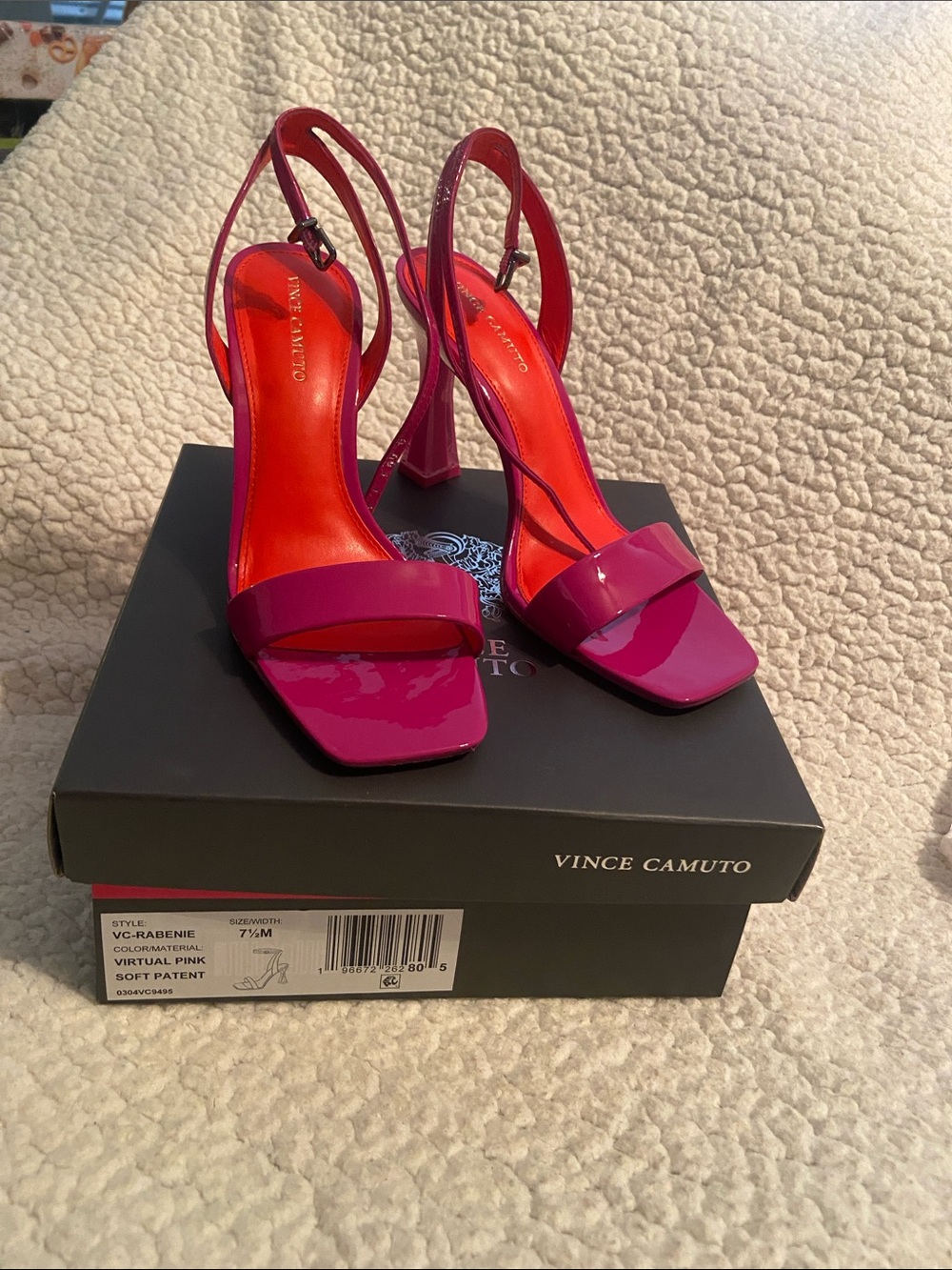 Vince Camuto Magenta Patent Slingback Heels